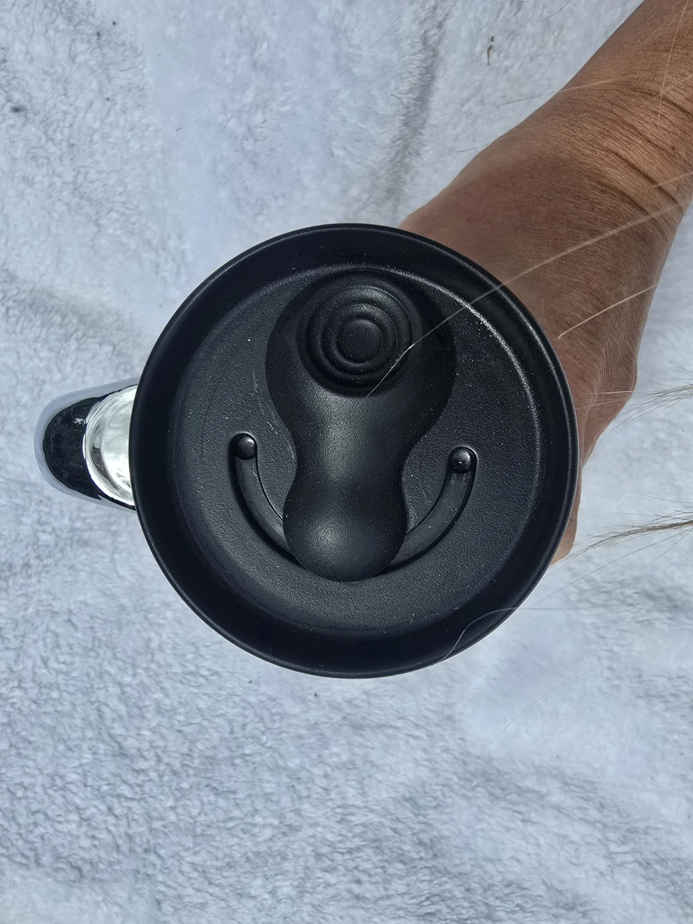 Aladdin Stainless Steel Travel Mug with Handle - Silver & Black
